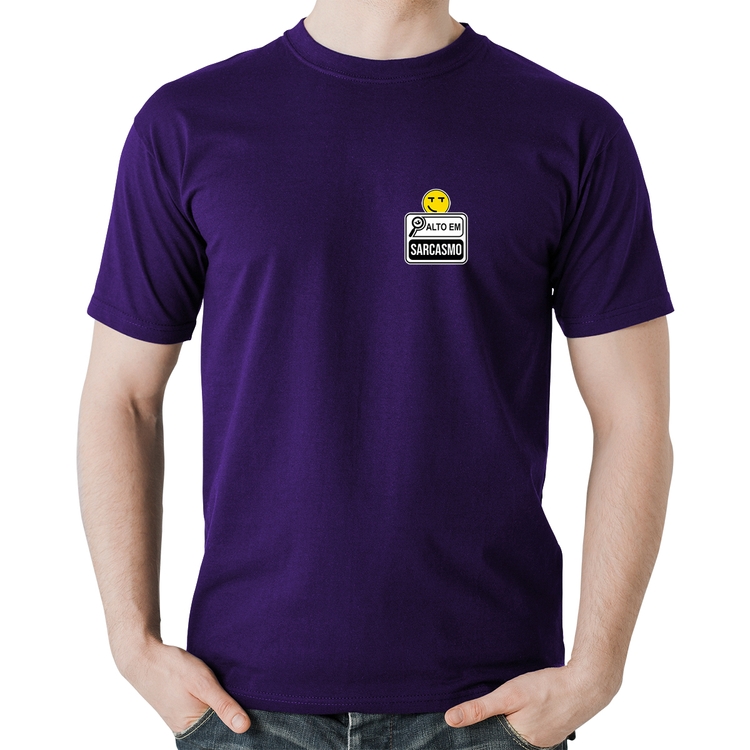 Camiseta Algodão Alto em Sarcasmo - Roxa