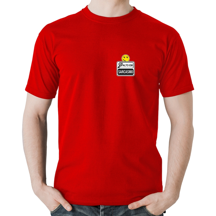 Camiseta Algodão Alto em Sarcasmo - Vermelha