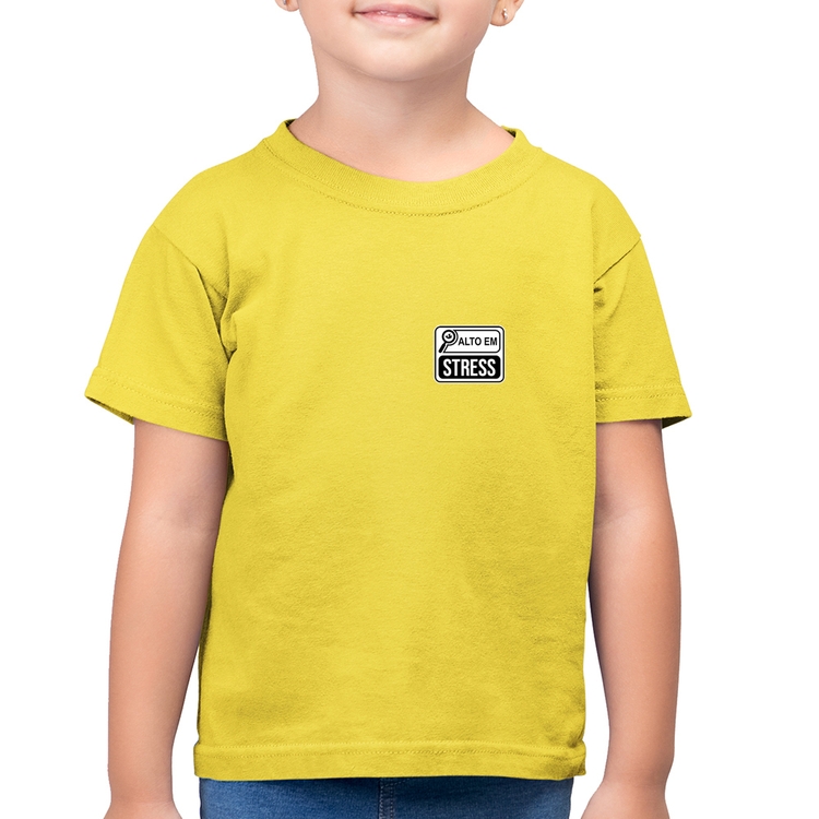 Camiseta Algodão Infantil Alto em Stress - Amarelo Canário