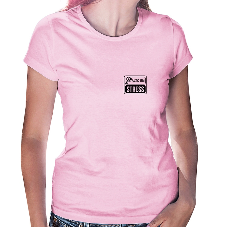 Baby Look Alto em Stress - Rosa Bebê