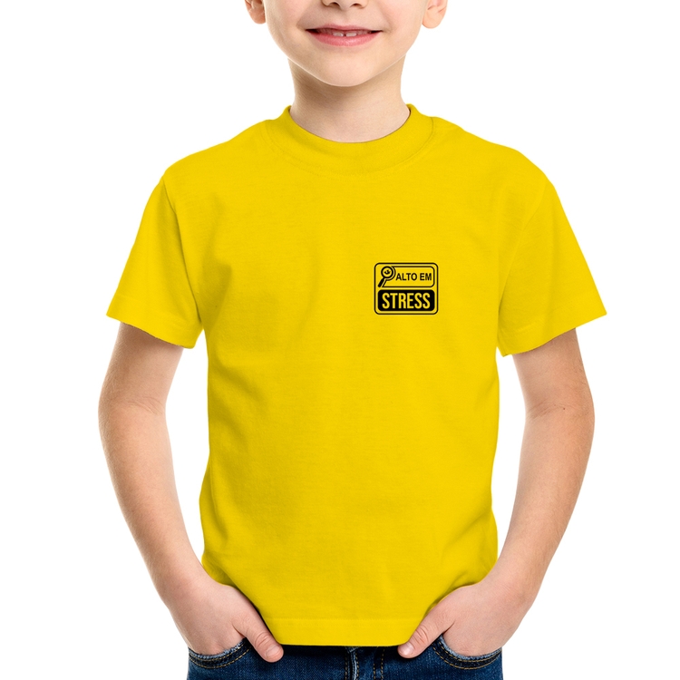 Camiseta Infantil Alto em Stress - Amarela