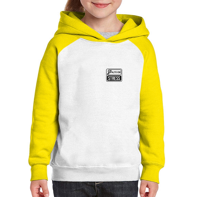 Moletom Infantil Alto em Stress - Branco/Amarelo