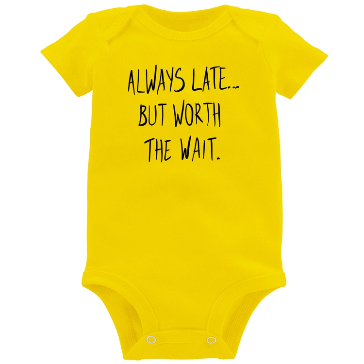 Body Bebê Always Late But Worth The Wait - Amarelo