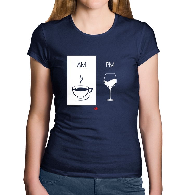 Baby Look Algodão AM Café PM Vinho - Marinho