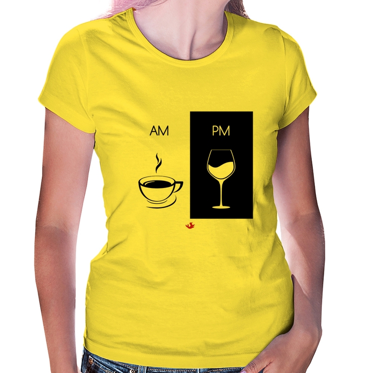 Baby Look AM Café PM Vinho - Amarela