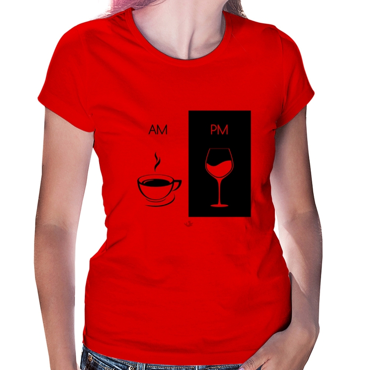 Baby Look AM Café PM Vinho - Vermelha