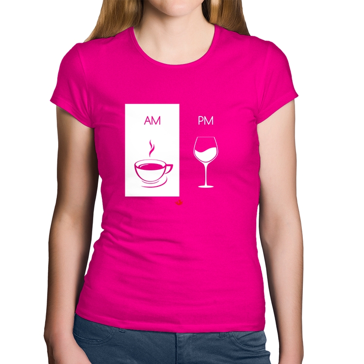 Baby Look Algodão AM Café PM Vinho - Rosa