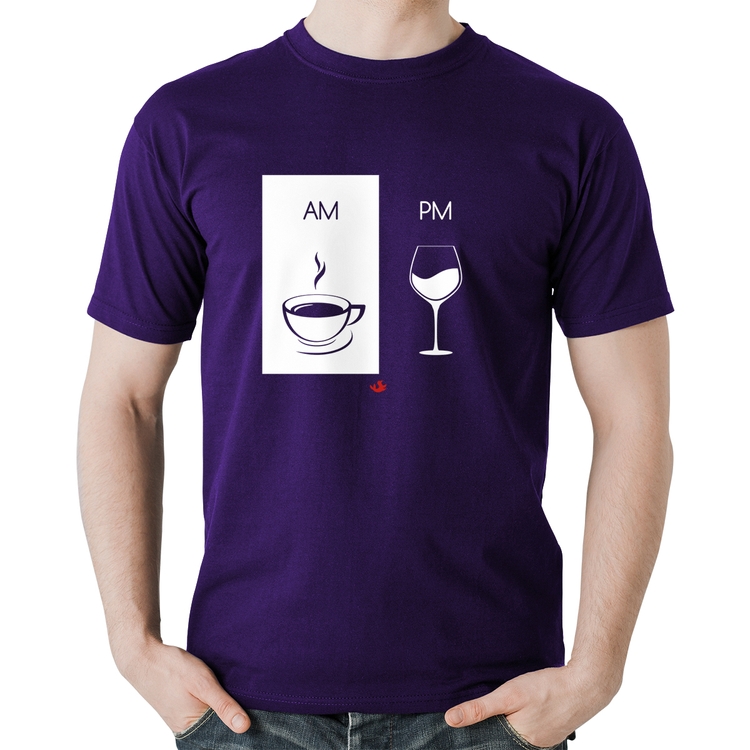 Camiseta Algodão AM Café PM Vinho - Roxa