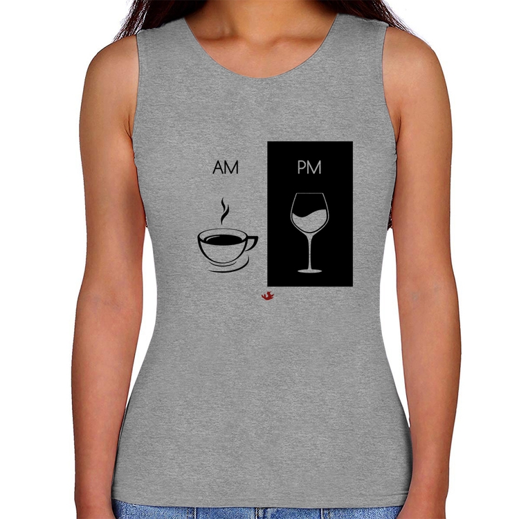 Regata Feminina AM Café PM Vinho - Cinza