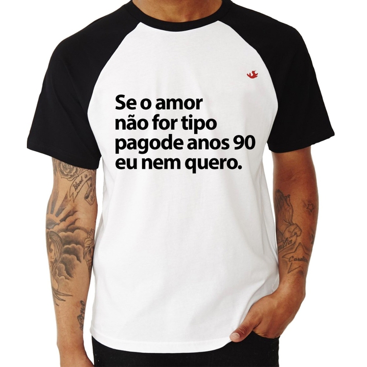 Camiseta Raglan Amor tipo pagode anos 90