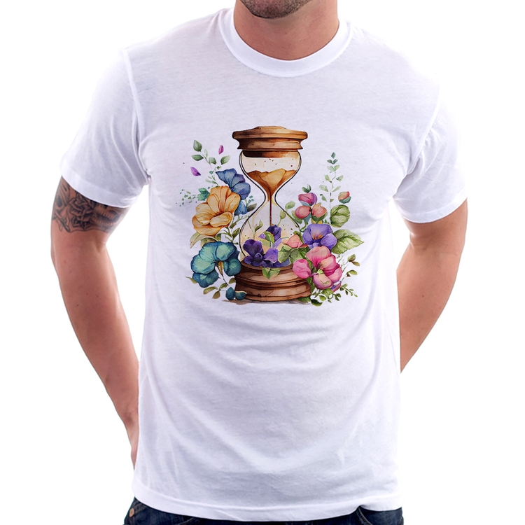 Camiseta Ampulheta Floral