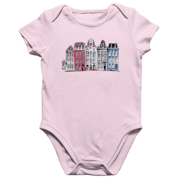 Body Bebê Algodão Amsterdam - Rosa Bebê