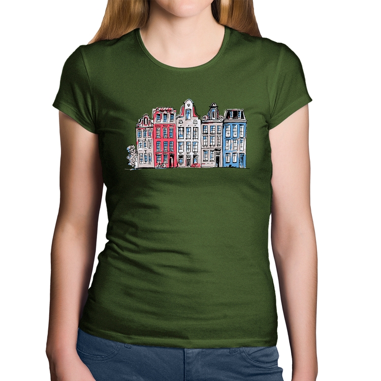 Baby Look Algodão Amsterdam - Musgo