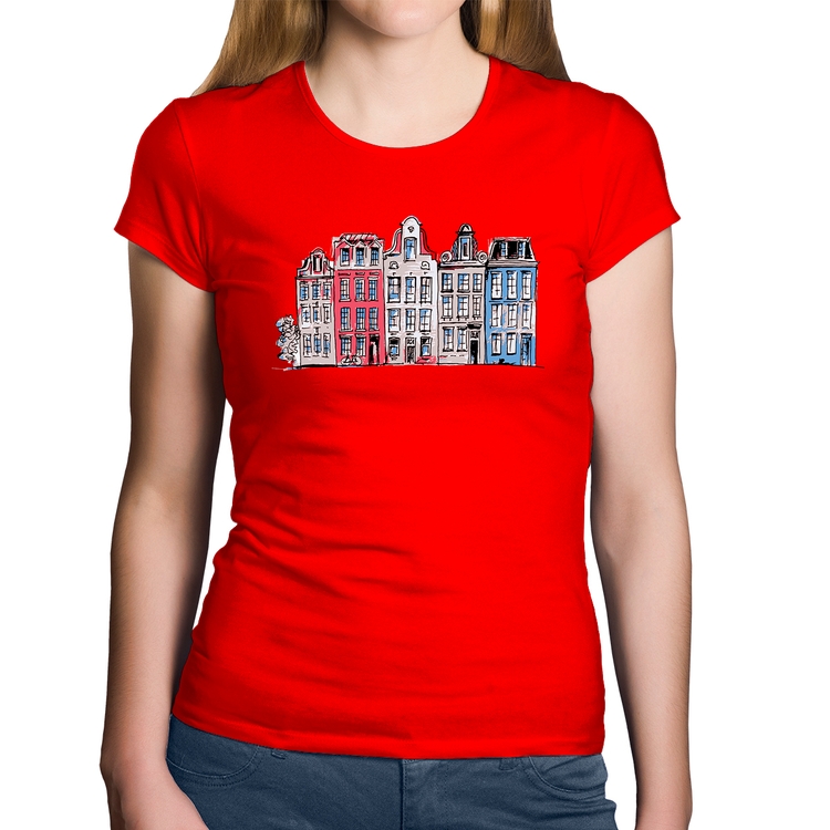 Baby Look Algodão Amsterdam - Vermelha