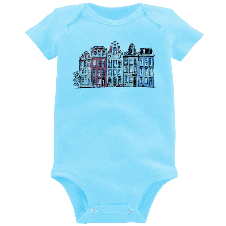 Body Bebê Amsterdam - Azul Bebê