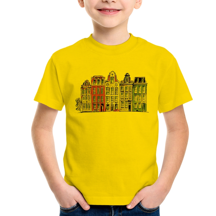 Camiseta Infantil Amsterdam - Amarela