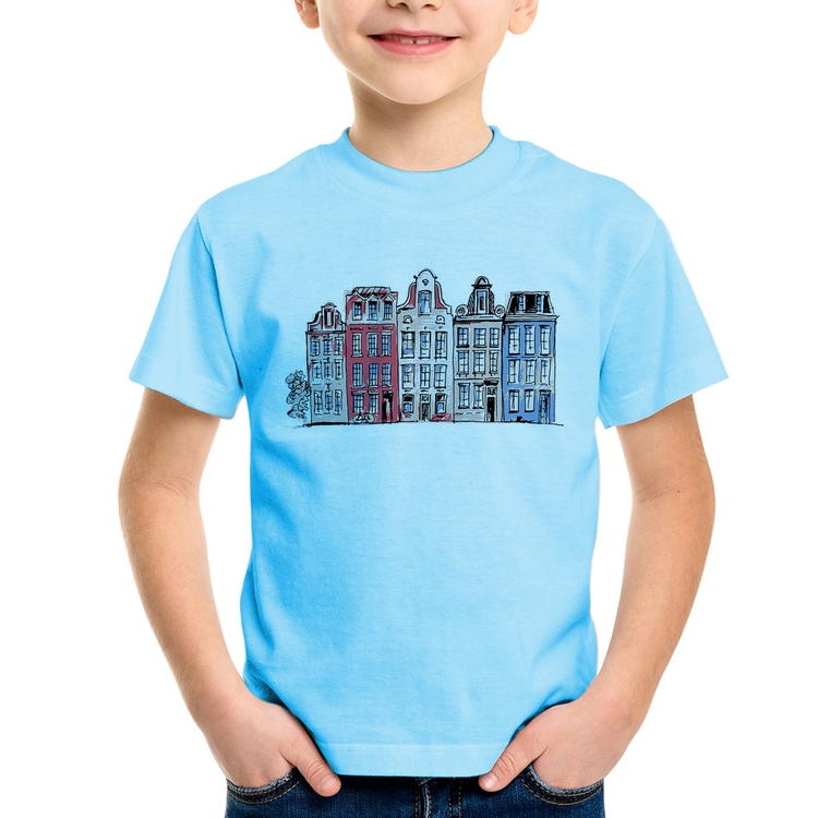 Camiseta Infantil Amsterdam - Azul Bebê