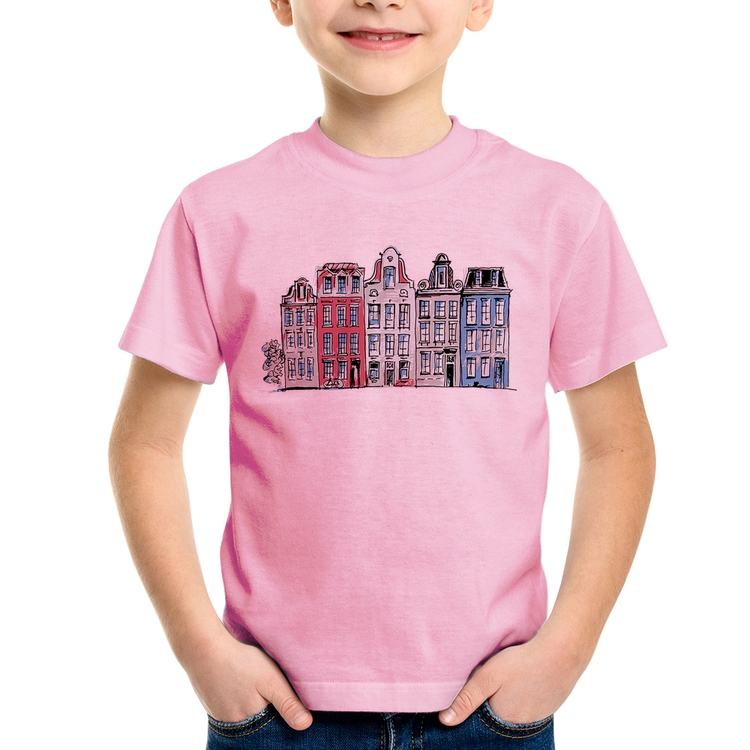Camiseta Infantil Amsterdam - Rosa Bebê