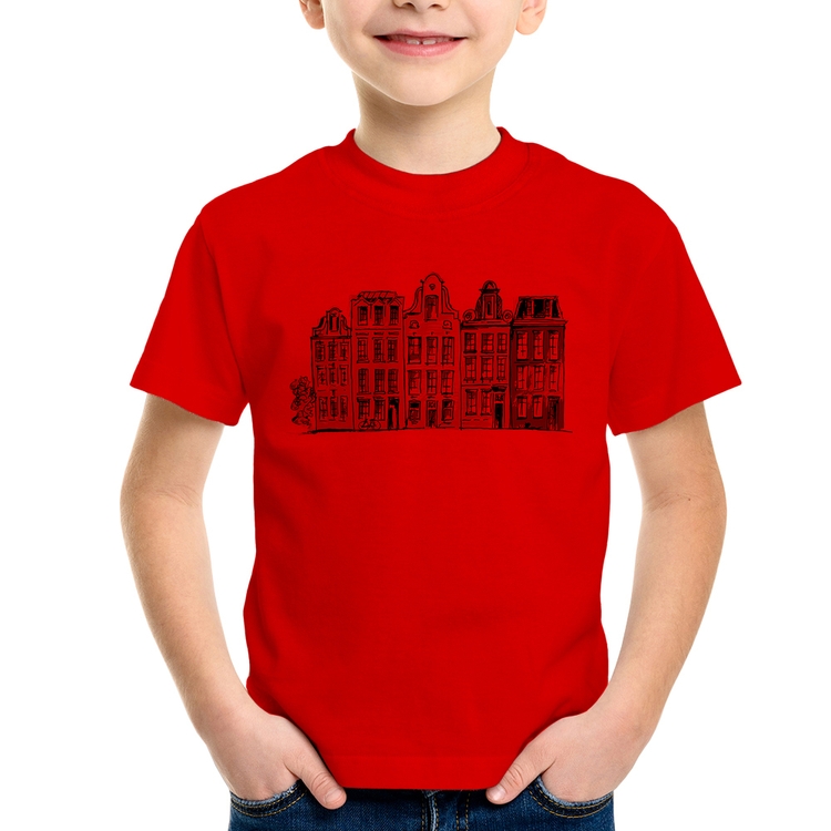 Camiseta Infantil Amsterdam - Vermelha