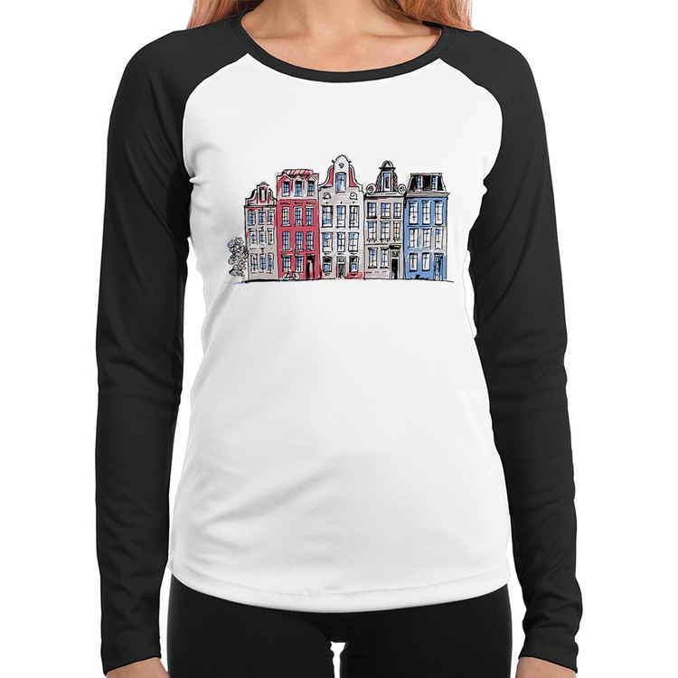 Baby Look Raglan Amsterdam Manga Longa