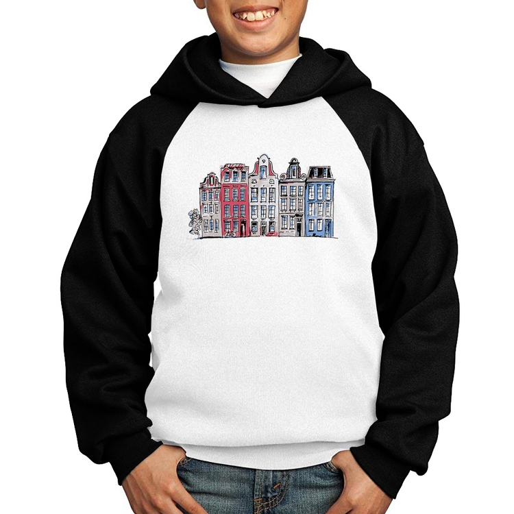 Moletom Infantil Amsterdam - Branco/Preto