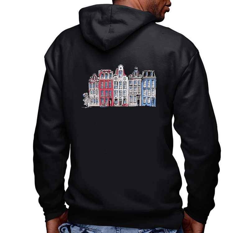 Blusa Moletom Amsterdam Masculina com Capuz e Zíper