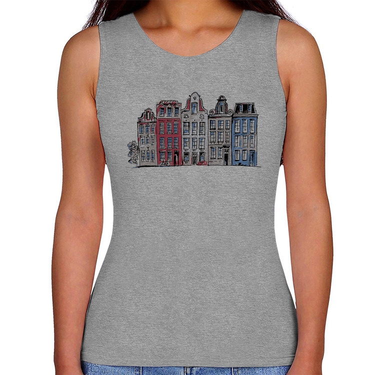 Regata Feminina Amsterdam - Cinza