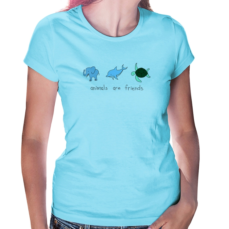 Baby Look Animals are friends - Azul Bebê