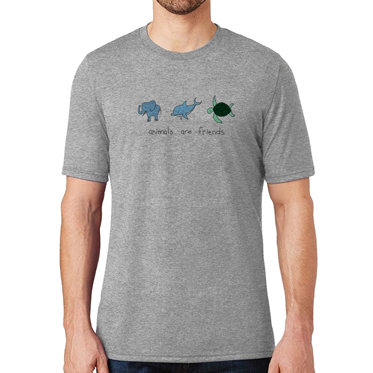 Camiseta Animals are friends - Cinza