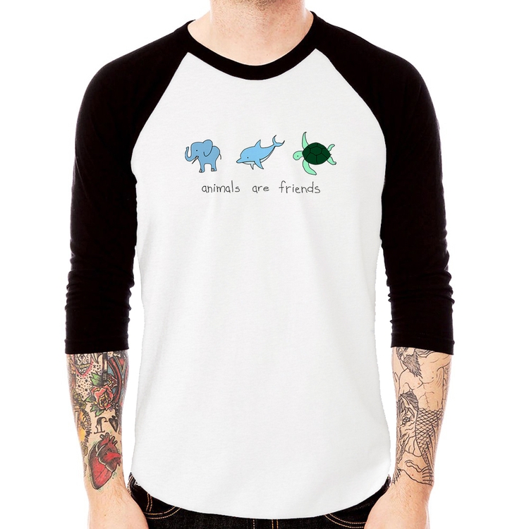 Camiseta Raglan Animals are friends Manga 3/4