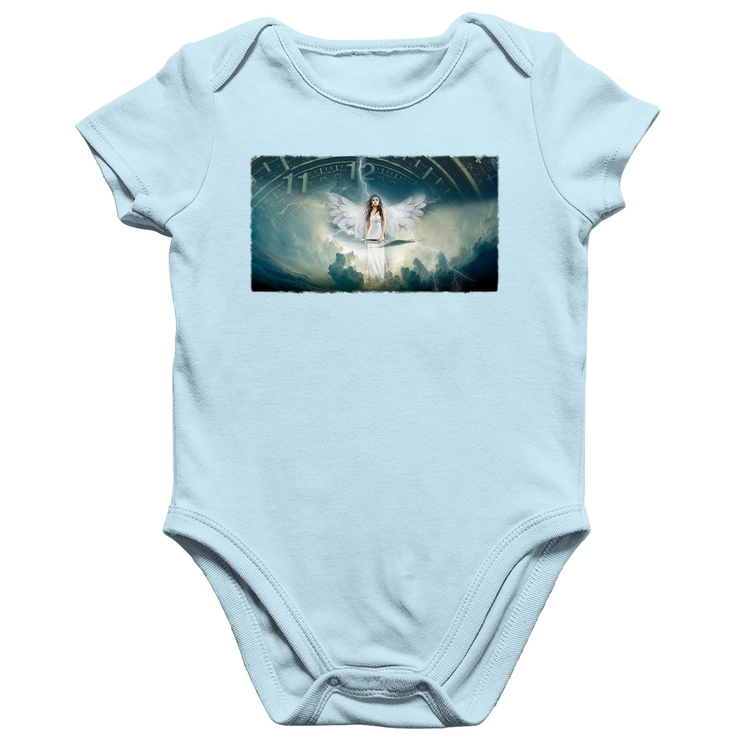 Body Bebê Algodão Anjo do tempo - Azul Bebê