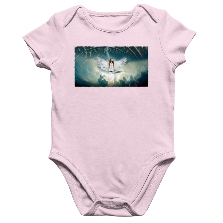 Body Bebê Algodão Anjo do tempo - Rosa Bebê