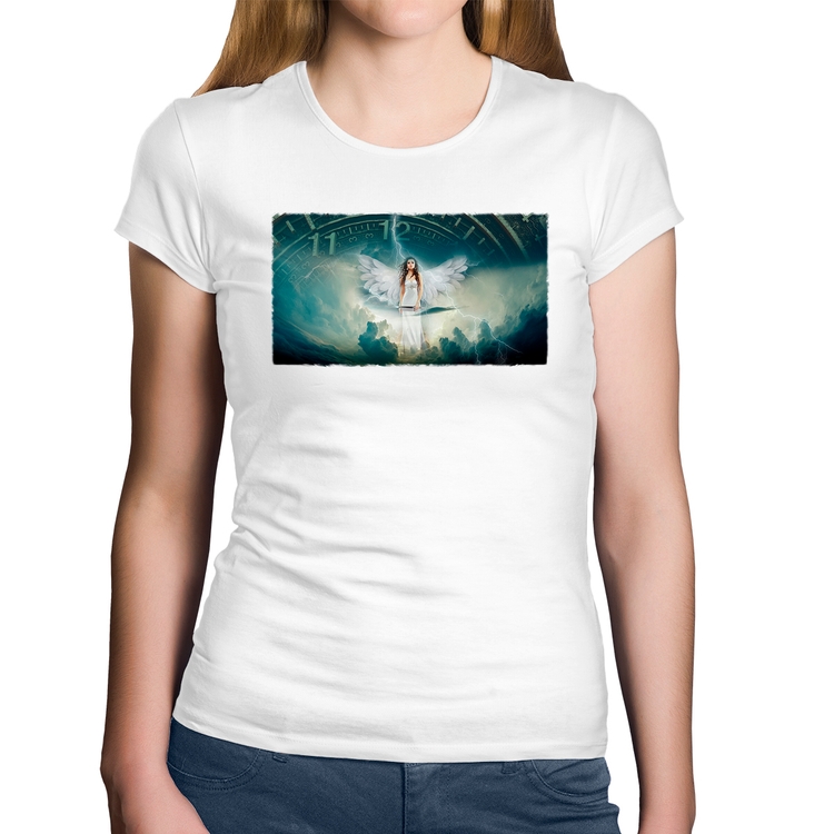 Baby Look Algodão Anjo do tempo - Branca