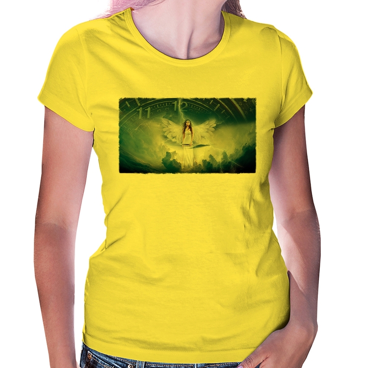 Baby Look Anjo do tempo - Amarela