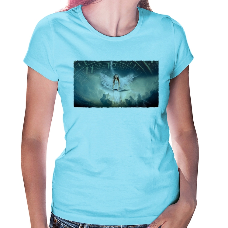 Baby Look Anjo do tempo - Azul Bebê