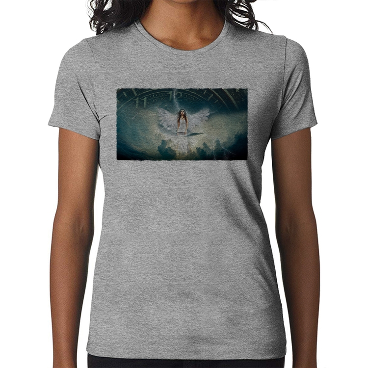 Baby Look Anjo do tempo - Cinza