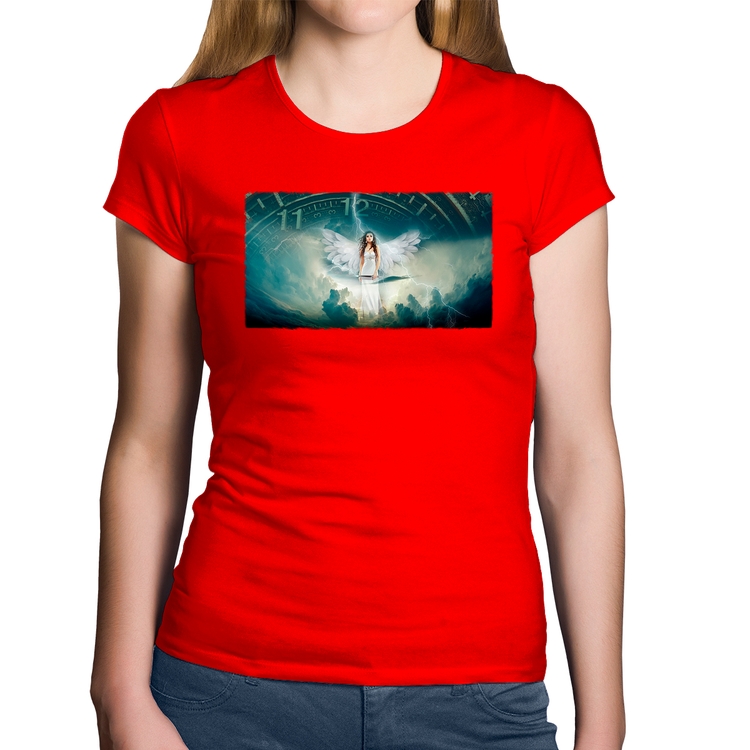 Baby Look Algodão Anjo do tempo - Vermelha