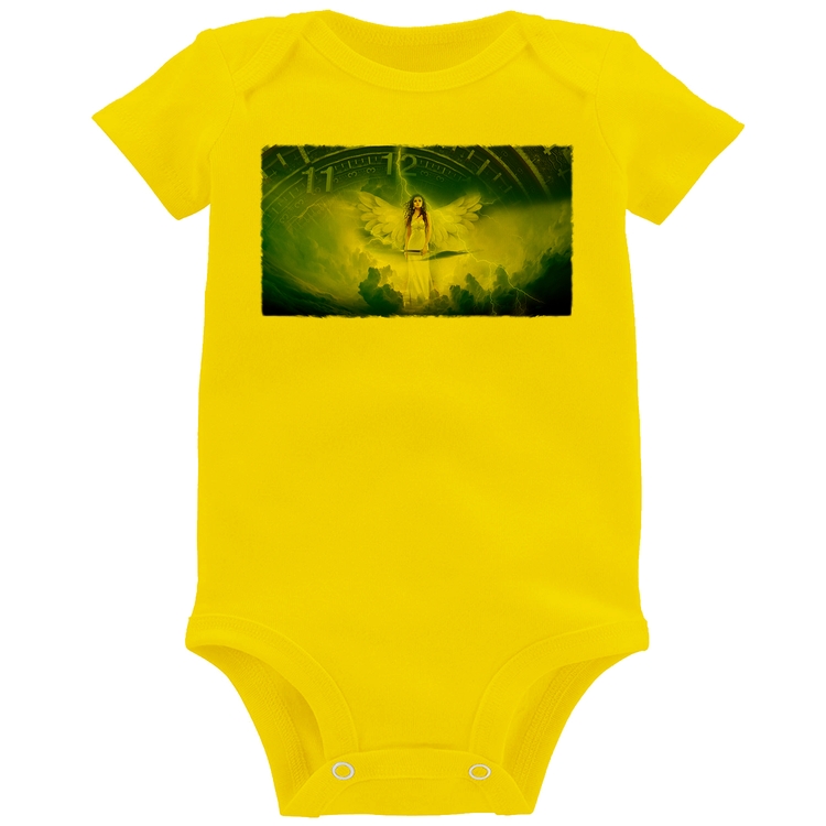 Body Bebê Anjo do tempo - Amarelo