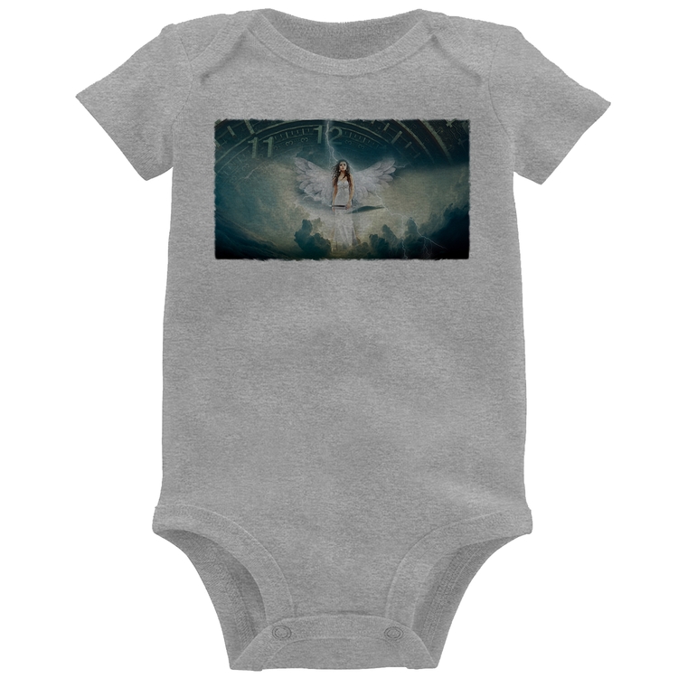 Body Bebê Anjo do tempo - Cinza
