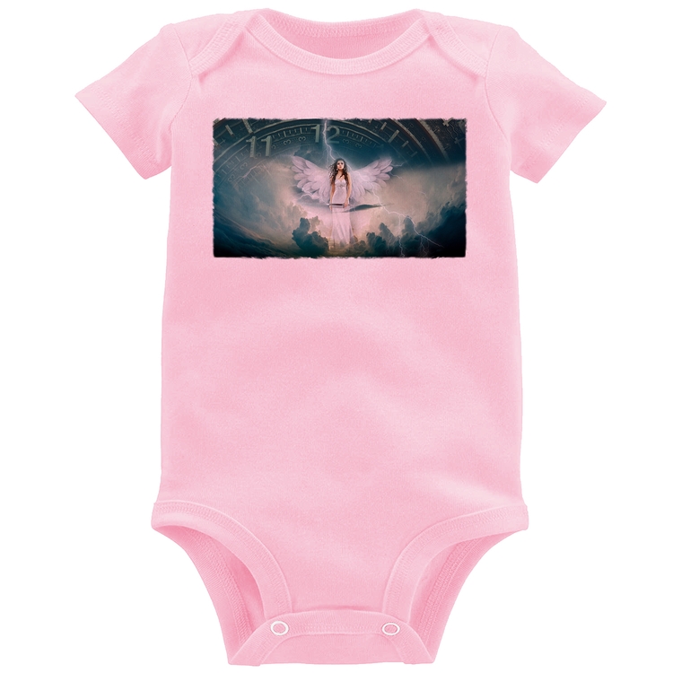Body Bebê Anjo do tempo - Rosa Bebê