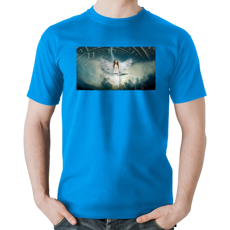 Camiseta Algodão Anjo do tempo - Azul