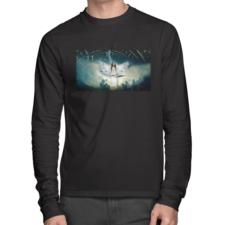 Camiseta Algodão Anjo do tempo Manga Longa