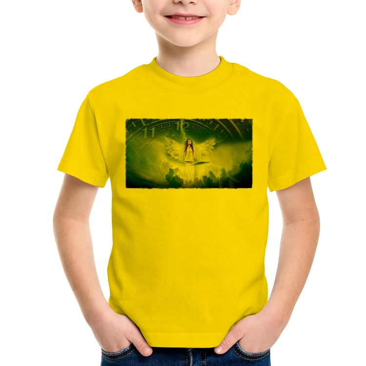 Camiseta Infantil Anjo do tempo - Amarela