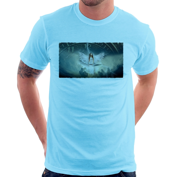 Camiseta Anjo do tempo - Azul Bebê