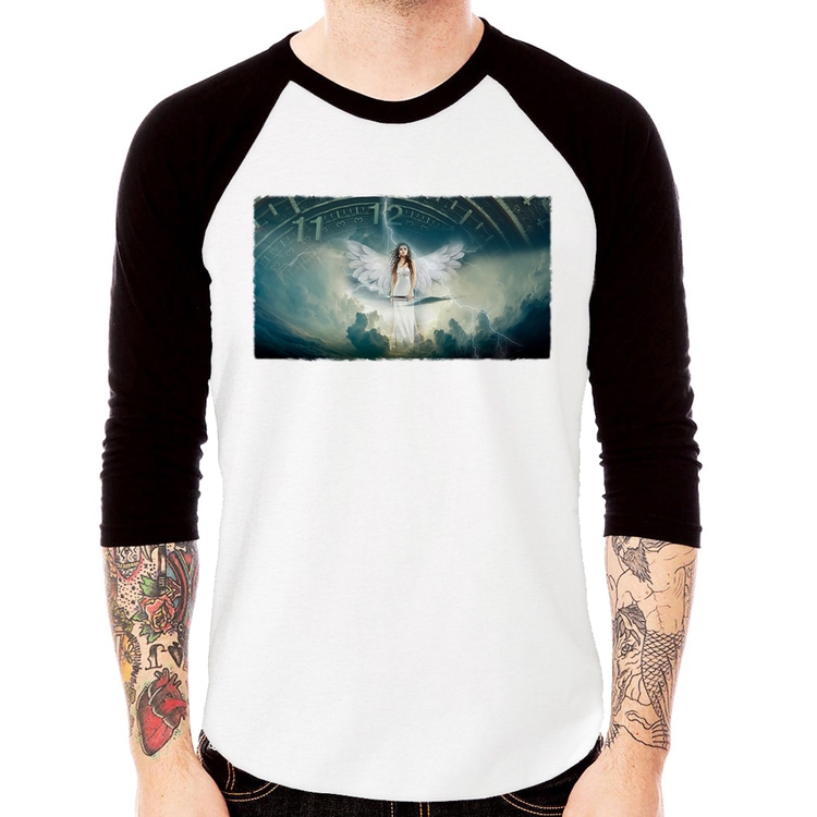 Camiseta Raglan Anjo do tempo Manga 3/4