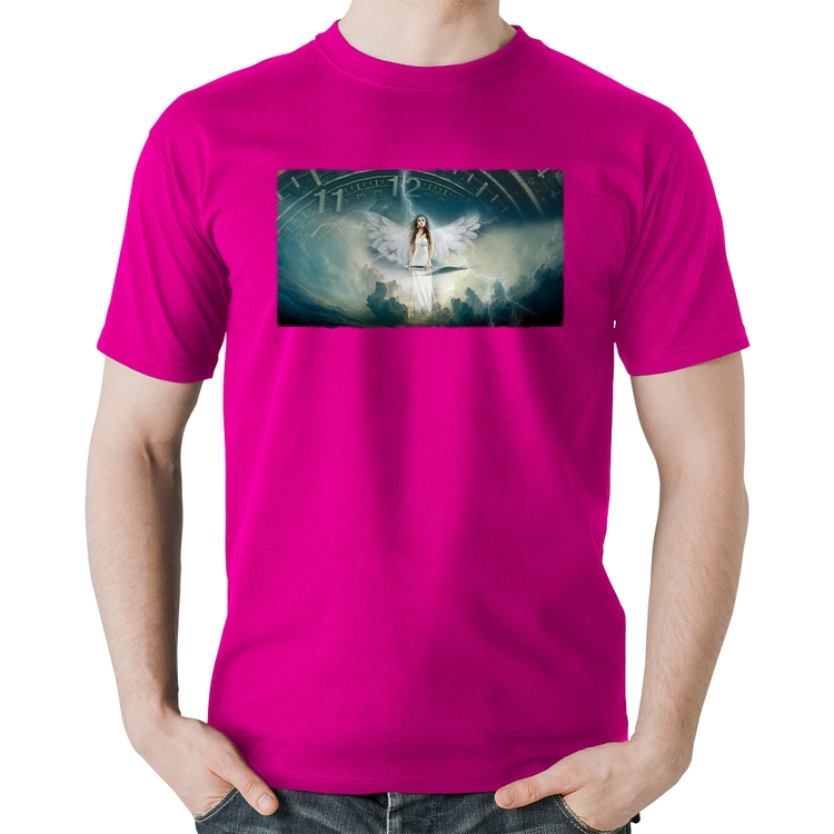 Camiseta Algodão Anjo do tempo - Rosa