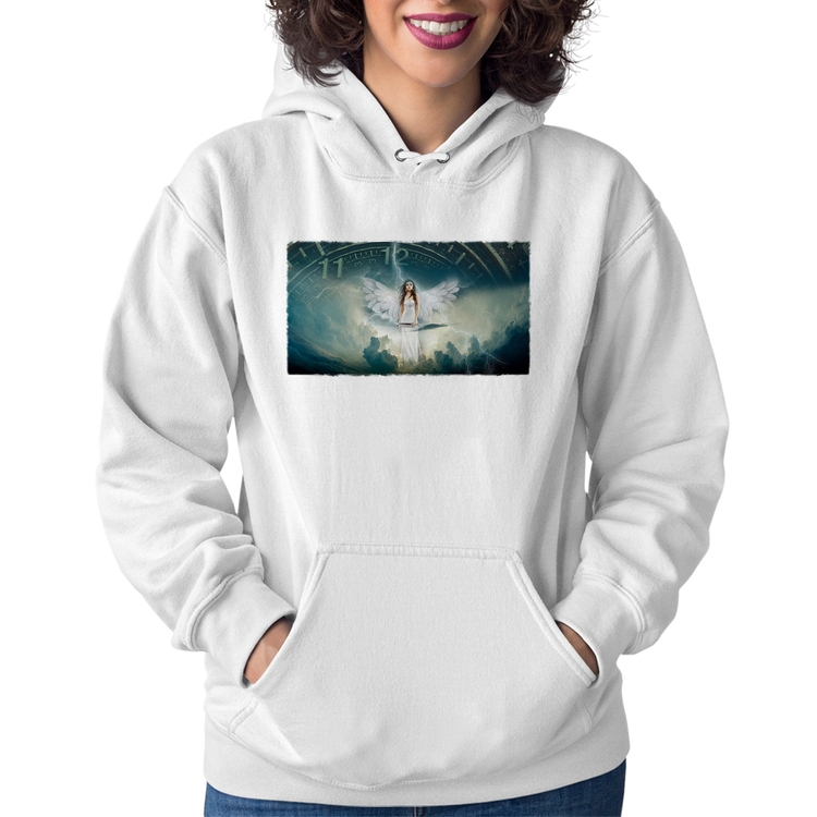 Moletom Feminino Anjo do tempo - Branco