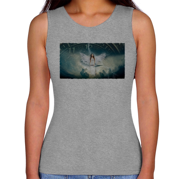 Regata Feminina Anjo do tempo - Cinza