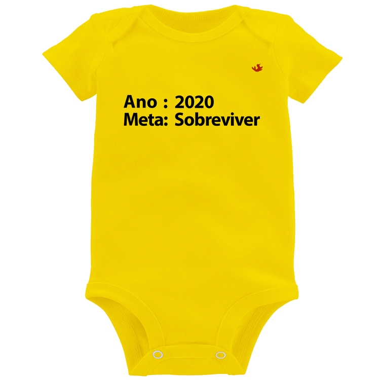 Body Bebê Ano 2020 / Meta Sobreviver - Amarelo