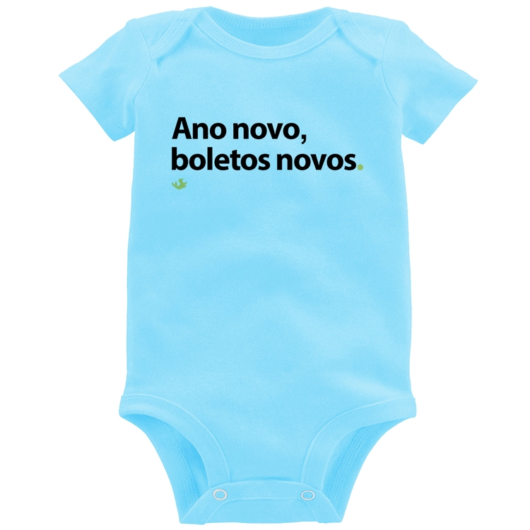 Body Bebê Ano novo, boletos novos - Azul Bebê